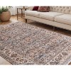 Gray Tan And Beige Oriental Area Rug With Fringe - 2 of 4