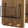 Set of 2 Ellery Wall Basket Arts Natural - A&B Home: Fir Wood & Iron, Vertical Mounting, Includes Hardware - 2 of 3