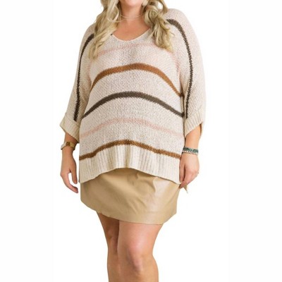 Women's STRIPED SWEATER - PLUS - ADORA