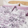 9Pcs Ultimate Touch BIAB Comforter Set, Botanical Pattern Trending Design Bedding Set with Matching Shams & Flat Sheet, Purple, Queen - 3 of 4