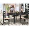 HomeStock 5-Piece Rectangle Black Finish Solid Wood Top Dining Table with 4-Chairs - 2 of 4