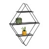 Honey-Can-Do Rhombus Metal Wall Shelf Black: Floating Decorative Hanging Shelves, Steel Frame, 3-Tier, 23.6" Height - image 2 of 4