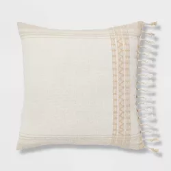 Square Woven Pattern Tassel Decorative Throw Pillow - Threshold™