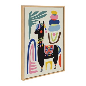 Kate and Laurel Sylvie Llama Mesatawe Framed Canvas by Rachel Lee of My Dream Wall - 1 of 4