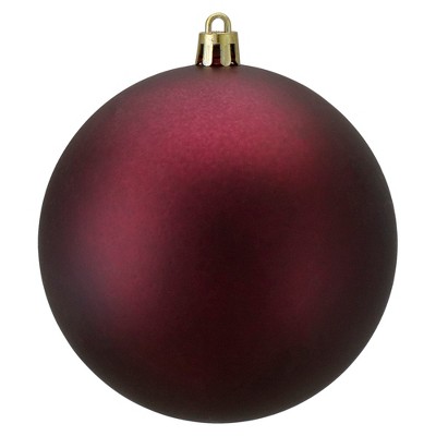 Northlight Matte Burgundy Shatterproof Christmas Ball Ornament 4" (100mm)