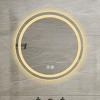 ChicFurnit Bathroom Vanity Mirrors Round Frame Wall Mirror Anti Fog Mirror Decorative Wall Mirrors for Bathroom, Silver, 27.56"*4.1"*27.56" - 4 of 4