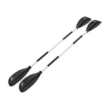 Bestway Hydro Force 91 Inch 5 Piece Adjustable Lightweight Aluminum Locking Kayak Paddle with Soft Comfort Hand Grip and 3 Lock Positions, Black/White
