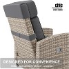Jojoka Outdoor Recliner Chair with 150° Adjustable Backrest & Footrest, Wicker Lounge Chair with Side Table, Cushion & Pump, for Patio/Porch/Garden - 4 of 4