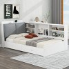 1Pc Storage Platform Bed, Solid Wood Frame with Upholstered Headboard & 2 Drawers for Bedroom - Baofuwish - 3 of 4