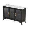 48" Sideboard Buffet Cabinet with Glass Doors and Adjustable Shelves, Modern Storage Cabinet for Living or Dining Room-3irtyhousy - 3 of 4