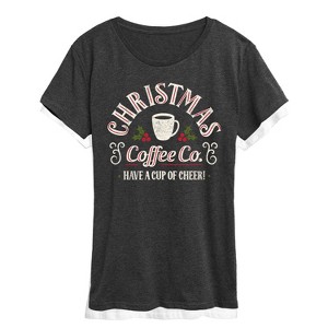 Women's - Instant Message - Christmas Coffee Co Short Sleeve Graphic T-Shirt - 1 of 4