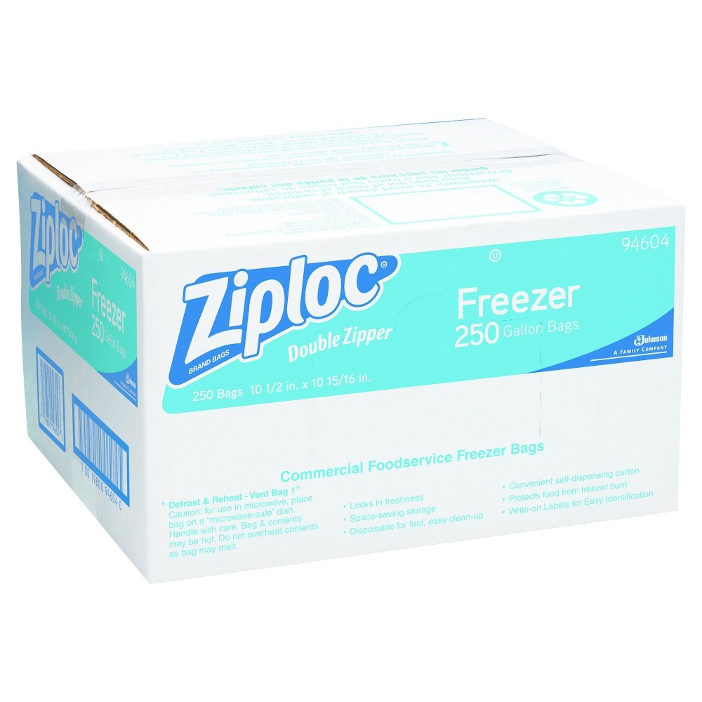UPC 019800946043 - Ziploc Double Zipper Freezer Bags, Gallon, 250 Ct ...