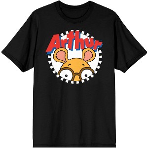 Arthur Logo A Read Peeking Men's Black T-shirt - 1 of 3