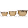 Storied Home Transitional Hammered Stainless Steel Bowls, Gold Finish, Set of 3 Sizes - 3 of 4