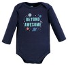 Hudson Baby Infant Boy Cotton Long-Sleeve Bodysuits, Space 5-Pack - image 3 of 4