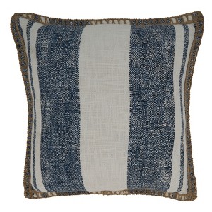 Saro Lifestyle Striped Whipstitch  Decorative Pillow Cover - 1 of 3