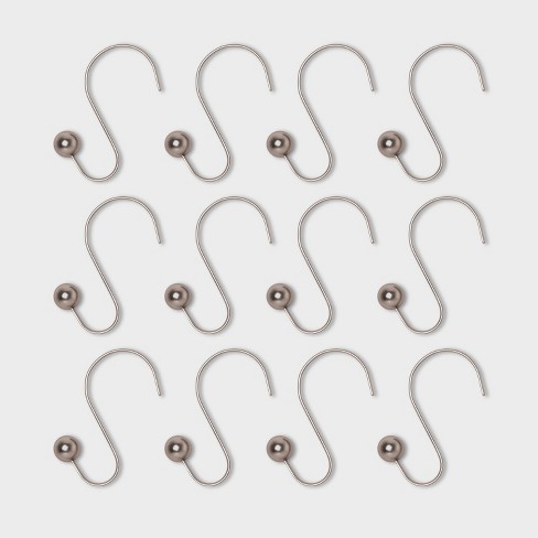 S Shaped Shower Curtain Hooks With Ball End Cap Made By Design