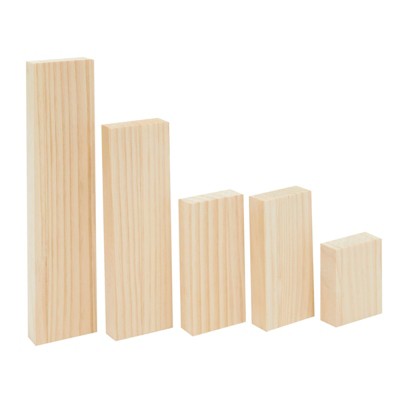 Bright Creations 5 Pieces Unfinished Wooden Blocks for Arts and Crafts, 1 Inch Thick (4 Sizes)