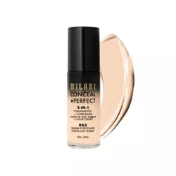 Milani Conceal + Perfect 2-in-1 Foundation + Concealer Cruelty-Free Liquid Foundation - 0A3 Warm Porcelain - 1 fl oz