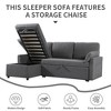 84.2" Sleeper Sofa Bed,Pull Out Sofa Bed with Storage Chaise L Shape Sectional Sofa - 3 of 4