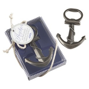 12ct Kate Aspen Anchor Nautical-Themed Bottle Opener: Beach Wedding Party Favors, Silver, Adult Use, 12 Pack - 1 of 4