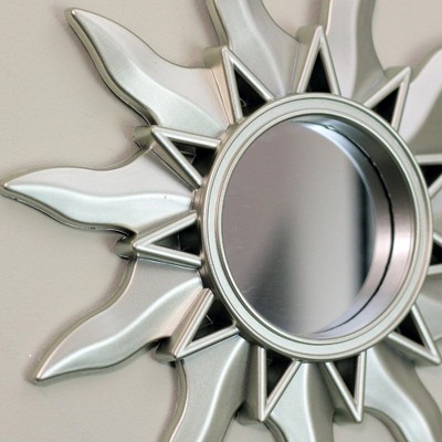 Set of 3 Silver Sunburst Round Wall Mirrors