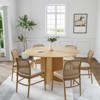 PexFix 52" x 52" Solid Wood Round Dining Table with Natural Finish and Elegant Arched Legs for Modern Dining Rooms & Kitchens - 2 of 4