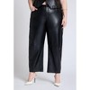 ELOQUII Women's Plus Size Faux Leather Barrel Leg Pant - 3 of 4
