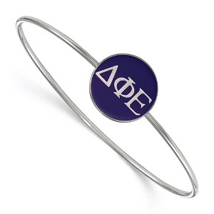 Black Bow Jewelry Sterling Silver Delta Phi Epsilon Greek Life Bangle Bracelet 7 Inch - 1 of 3