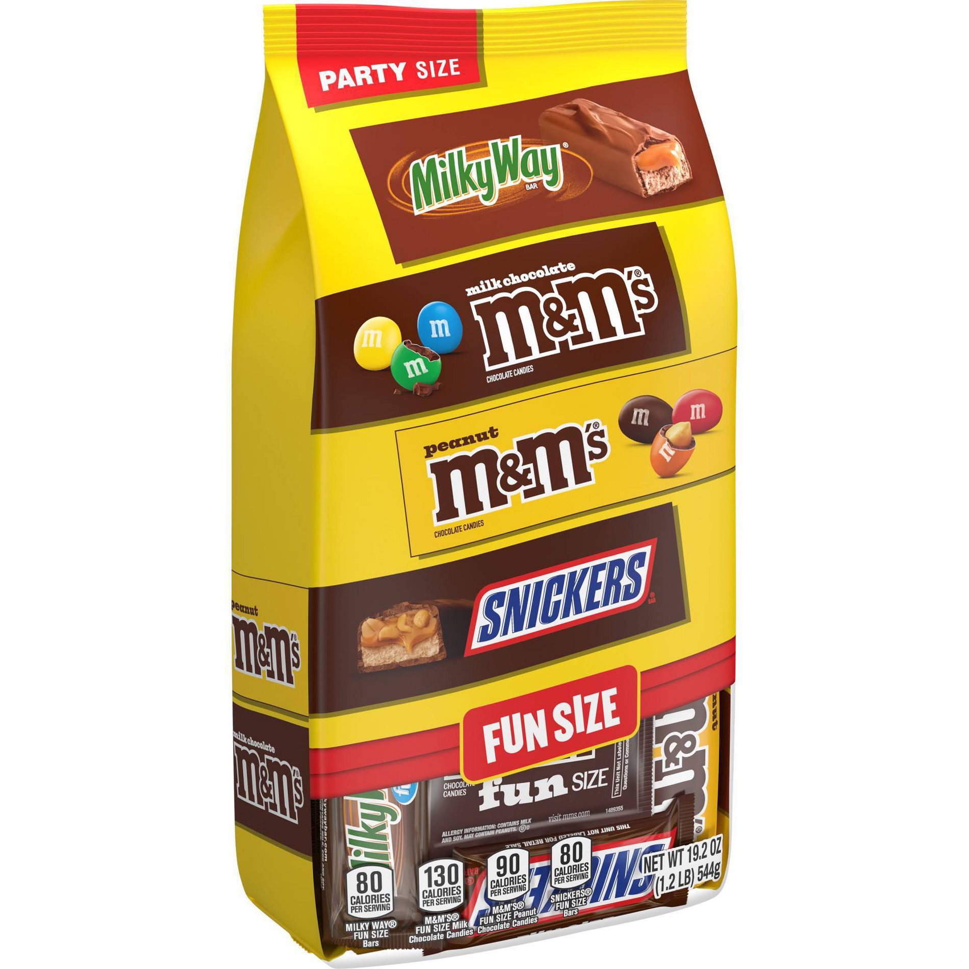 M&M'S, Snickers & Milky Way Fun Size Chocolate Candies Variety Pack, Party Size - 19.2oz/35ct Bag