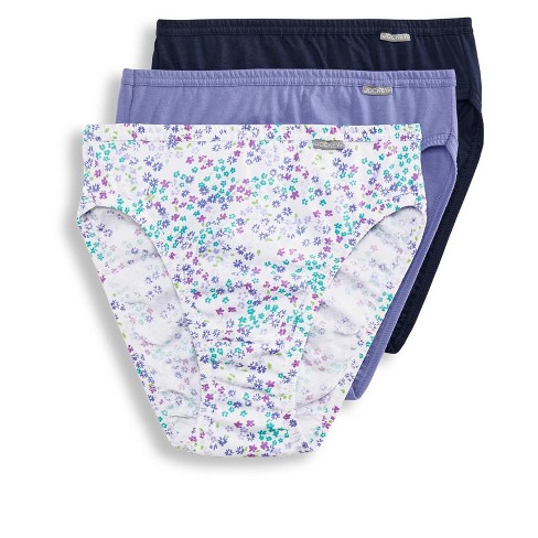Jockey Womens Elance French Cut 3 Pack Underwear French Cuts 100% Cotton 7  Blue Orion/flower Garden Purple/thunder Blue : Target