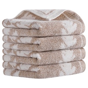 REGALWOVEN Leaves Pattern Cotton Soft Absorbent Decorative Hand Towels for Bathroom Kitchen 13 x 29 Inch - 1 of 4