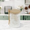 Unique Bargains with Bamboo Lid & Spoon Decorative Jars Wood Color Clear 1 Set - 2 of 4