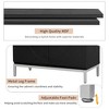 Simple Storage Cabinet Accent Cabinet with Solid Wood Veneer and Metal Leg Frame(Navy) - 4 of 4