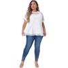 Agnes Orinda Women's Plus Size Round Neck Peplum Short Sleeve Mesh Sheer Summer Casual Blouses - 3 of 4