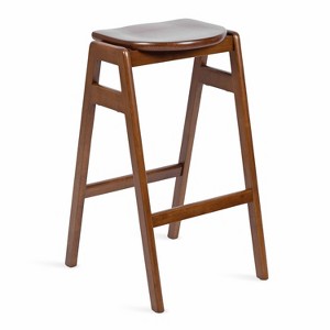 Kate and Laurel Morreau Wood Bar Stool, 17x20x29, Walnut Brown - 1 of 4