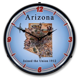 Collectable Sign & Clock | State of Arizona LED Wall Clock Retro/Vintage, Lighted - 1 of 4
