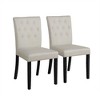 ChaletPosh Black Wooden Dining Chair with Linen Cover - 4 of 4