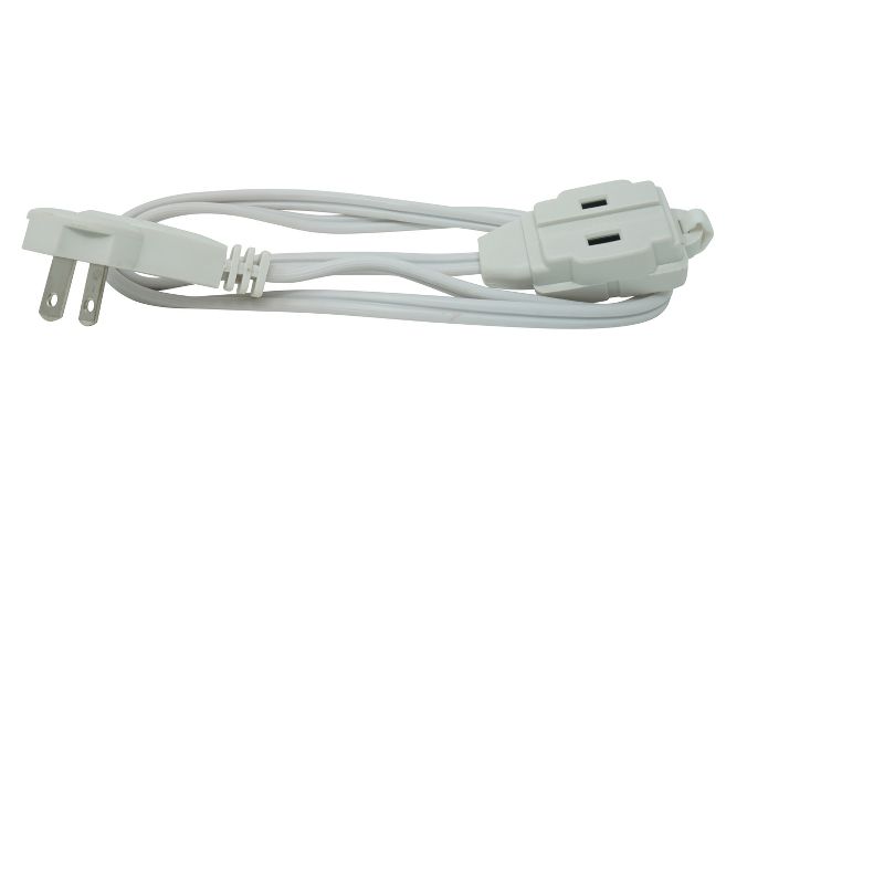 Woods 3&#39; Slimline White Extension Cord, 2 of 3