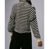 Women's Turtleneck Striped Fuzzy Pullover - VERY J - 2 of 4