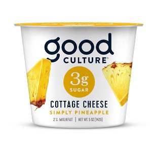 Good Culture Pineapple 3g Sugar Cottage Cheese - 5oz - 1 of 4