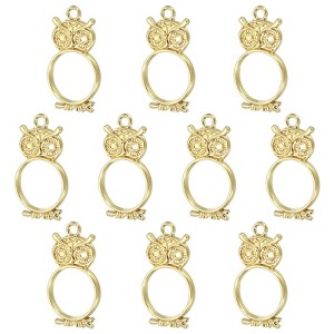 Unique Bargains DIY Crafts Earrings Necklace Bracelet Making Alloy Open Back Owl Bezel Pendants 10 Pcs - 1 of 4