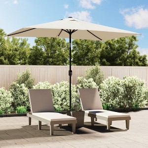 vidaXL Parasol 78.7 in.x118.1 in. Sand White Rectangular - 1 of 4