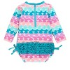 RuffleButts Baby/Toddler Girls UPF50+ Long Sleeve One Piece Rash Guard - 2 of 4