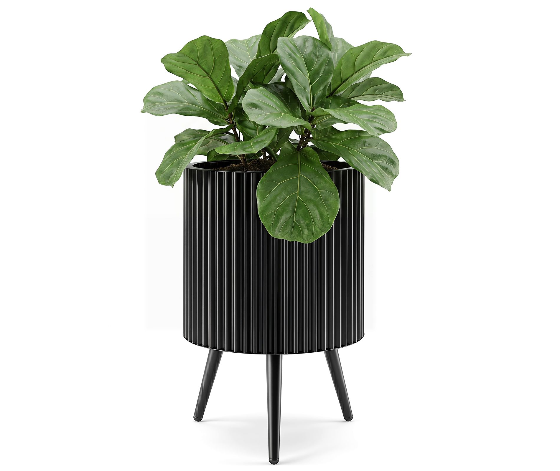 Costway 1/2 PCS 20/16/14 Inch Plant Pot with Stand, Built-in Drainage Holes, Tapered Legs for Living Room