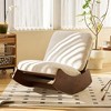 Comfortable Glider Rocking Chair, Upholstery Glider Chair, Solid Wood Frame Multiple Settings Accent Reading Chair, White - 2 of 4