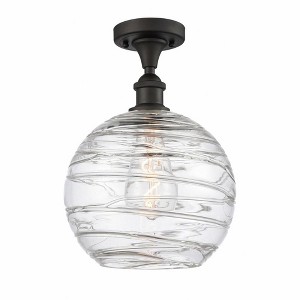 Athens Deco Swirl - 1 Light Semi-Flush Mount In Industrial Style-17 Inches Tall and 12 Inches Wide - 1 of 1