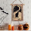 LumaBase Battery-Operated Lighted Wall Banner with Remote Control - Black Cat and Moon - 2 of 4