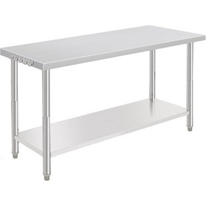 Commercial Stainless Steel Table for Prep & Work, 60 x 24 in Kitchen Food Prep Table with Adjustable Under Shelf and Hooks, for Warehouse,Garage - 1 of 1