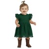 2Bunnies Lace Pom Pom Trim Baby Girl Dress - 4 of 4